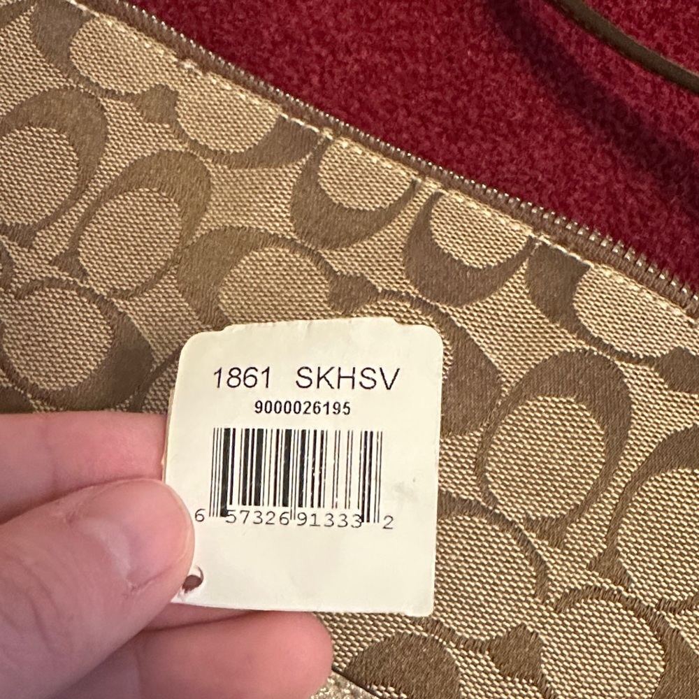 Coach Brown Signature Canvas Purse with Leather Trim - Picture 4 of 7